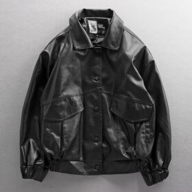 European And American Street Trend Loose Biker Clothes Leather Jacket Men